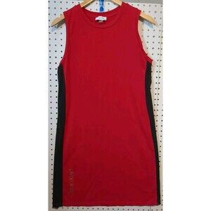 Calvin Klein Dress Medium Sleeveless Red Black Tank Sun